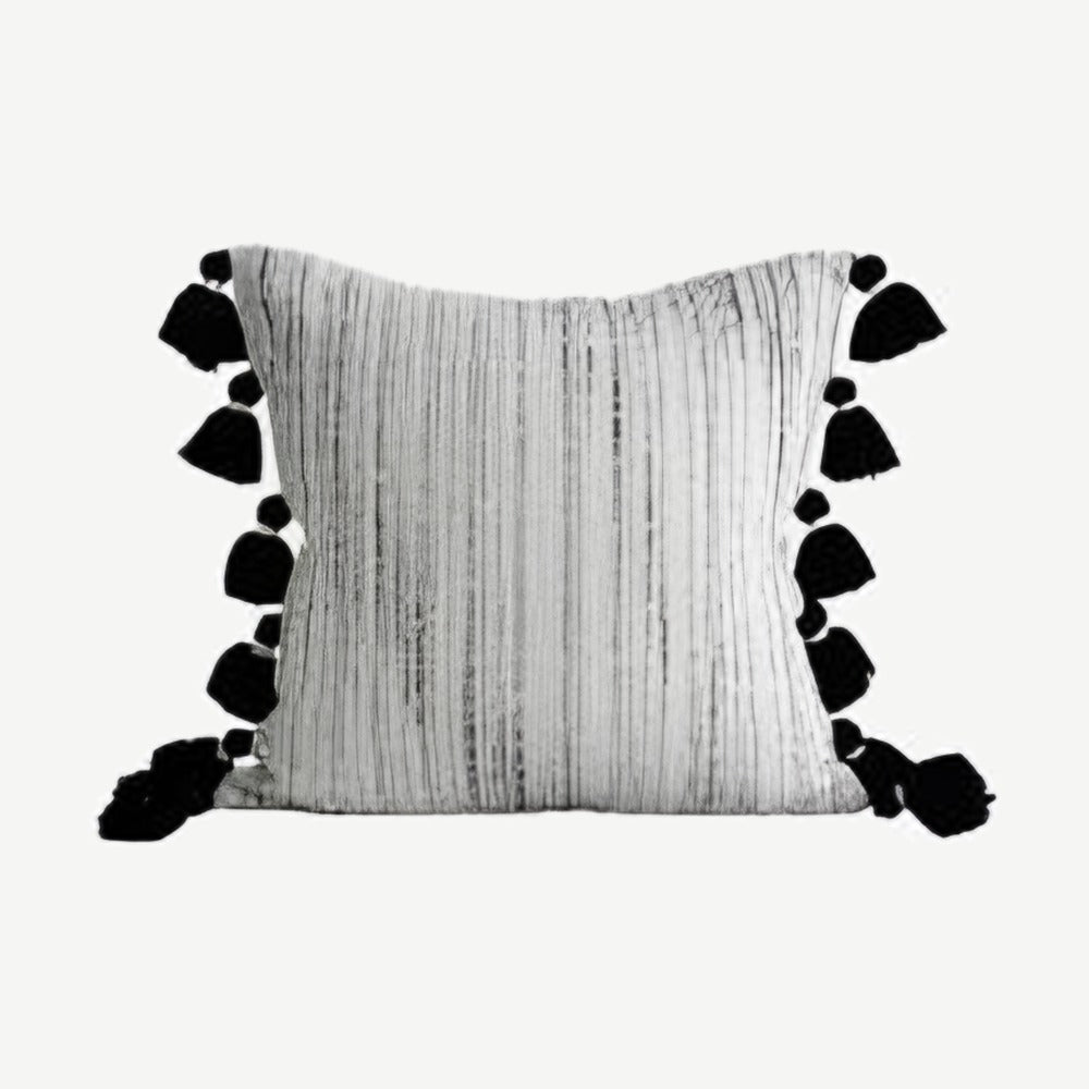 Grey & Ivory Jacquard Cotton Cushion Covers