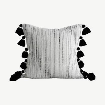 Grey & Ivory Jacquard Cotton Cushion Covers