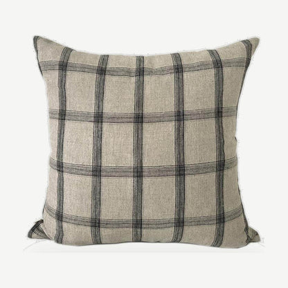 Natural Check Tartan Jacquard Linen Cotton Cushion Covers