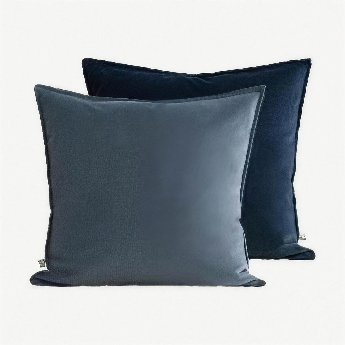 Navy Two-Tone Flannel Cushion Covers