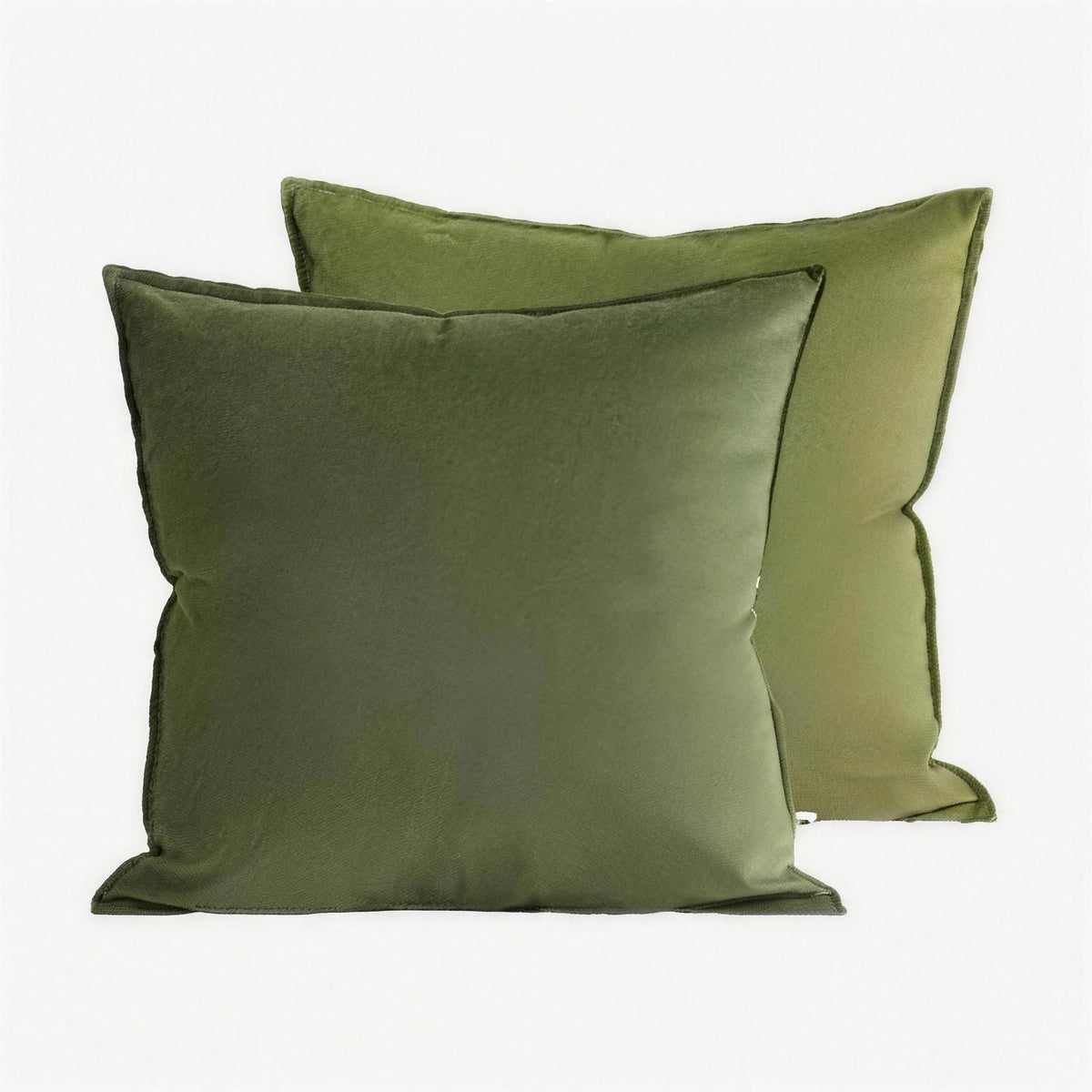 Olive Two-Tone Flannel Cushion Covers