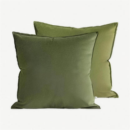Olive Two-Tone Flannel Cushion Covers