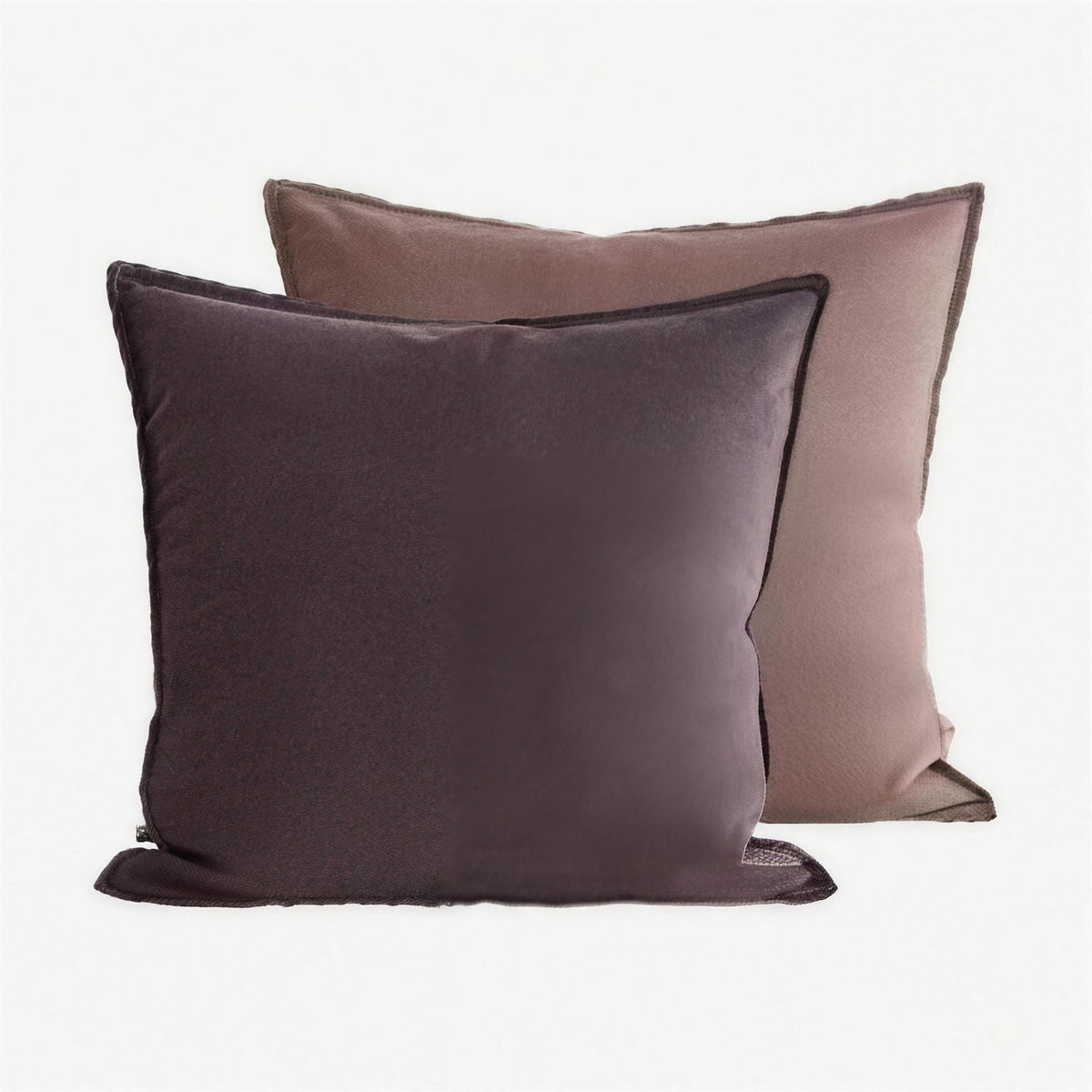 Plum Two-Tone Flannel Cushion Covers
