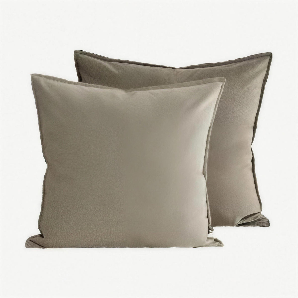 Taupe Two-Tone Flannel Cushion Covers