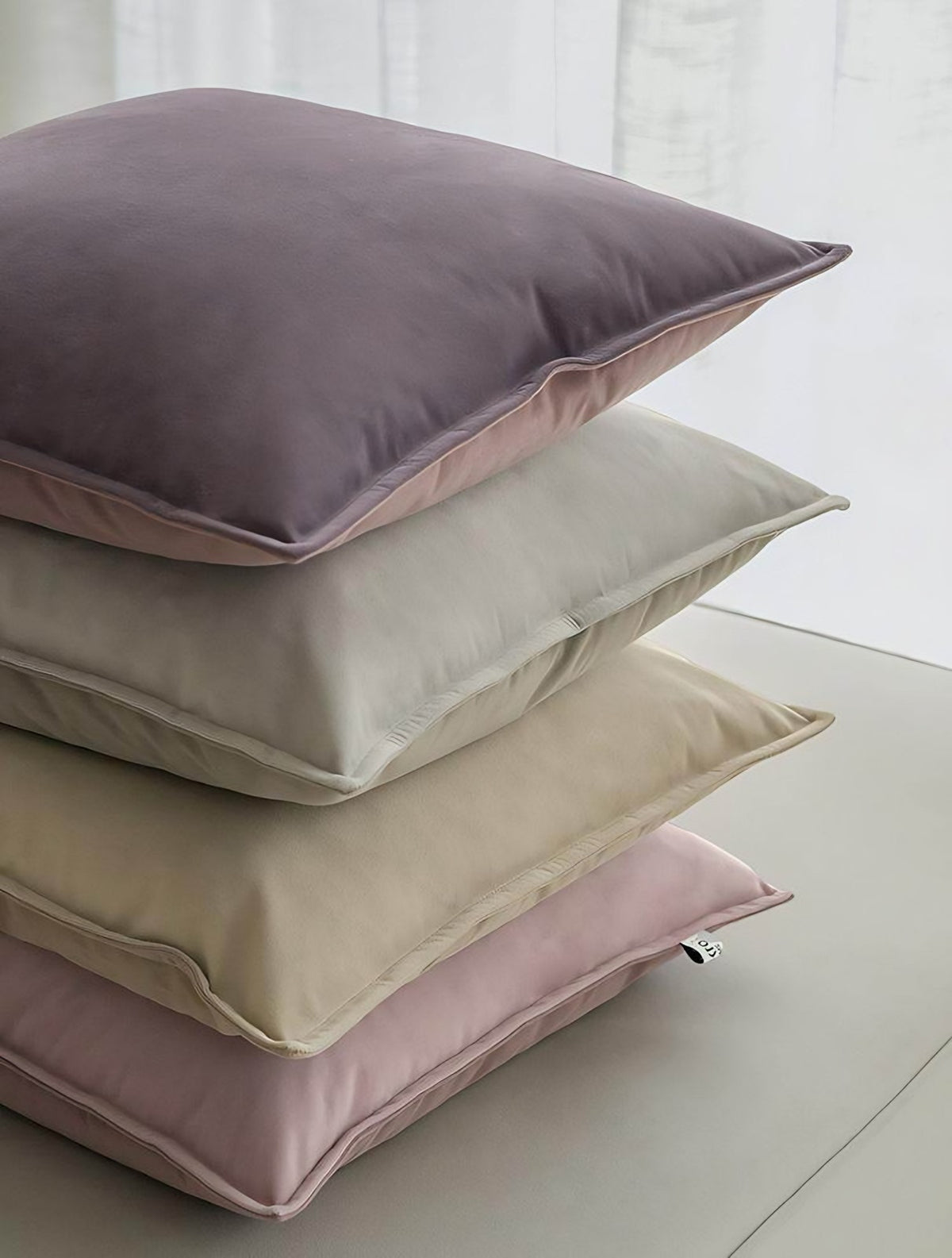 Taupe Two-Tone Flannel Cushion Covers, styled at home