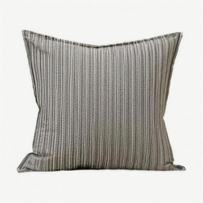 Grey Stripe Tassel Cotton Cushion Covers