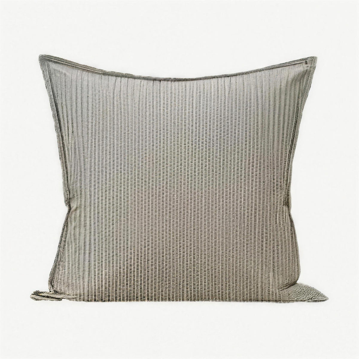 Sage Grey Stripe Tassel Cotton Cushion Covers