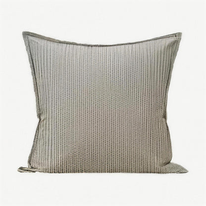 Sage Grey Stripe Tassel Cotton Cushion Covers