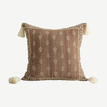 Terracotta Embroidery Linen Cotton Cushion Covers