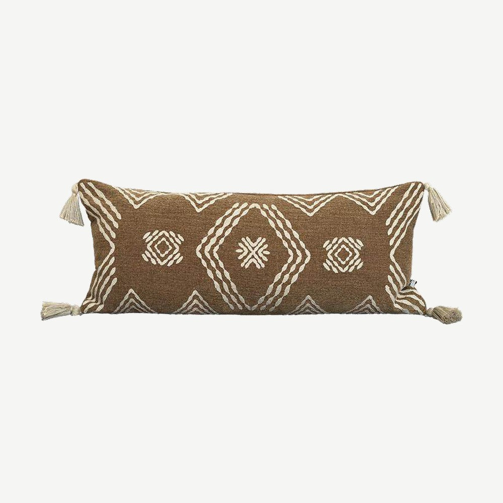 Cinnamon Diamond Embroidery Lumbar Cushion Covers