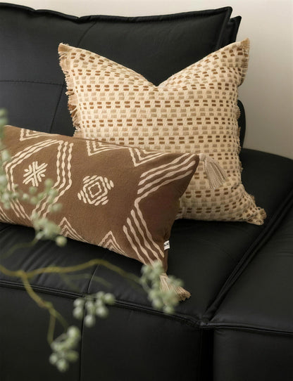 Sand Dot Embroidery Cotton Linen Cushion Covers, styled at home