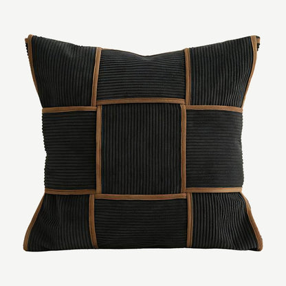 Black & Tan Basket Weave Cushion Covers