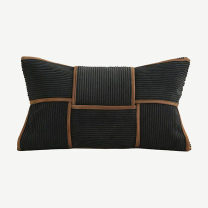 Black & Tan Basket Weave Lumbar Cushion Covers