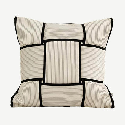 Ivory & Black Basket Weave Cushion Covers
