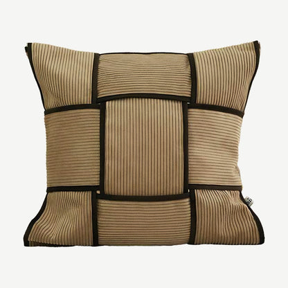 Khaki & Black Basket Weave Cushion Covers