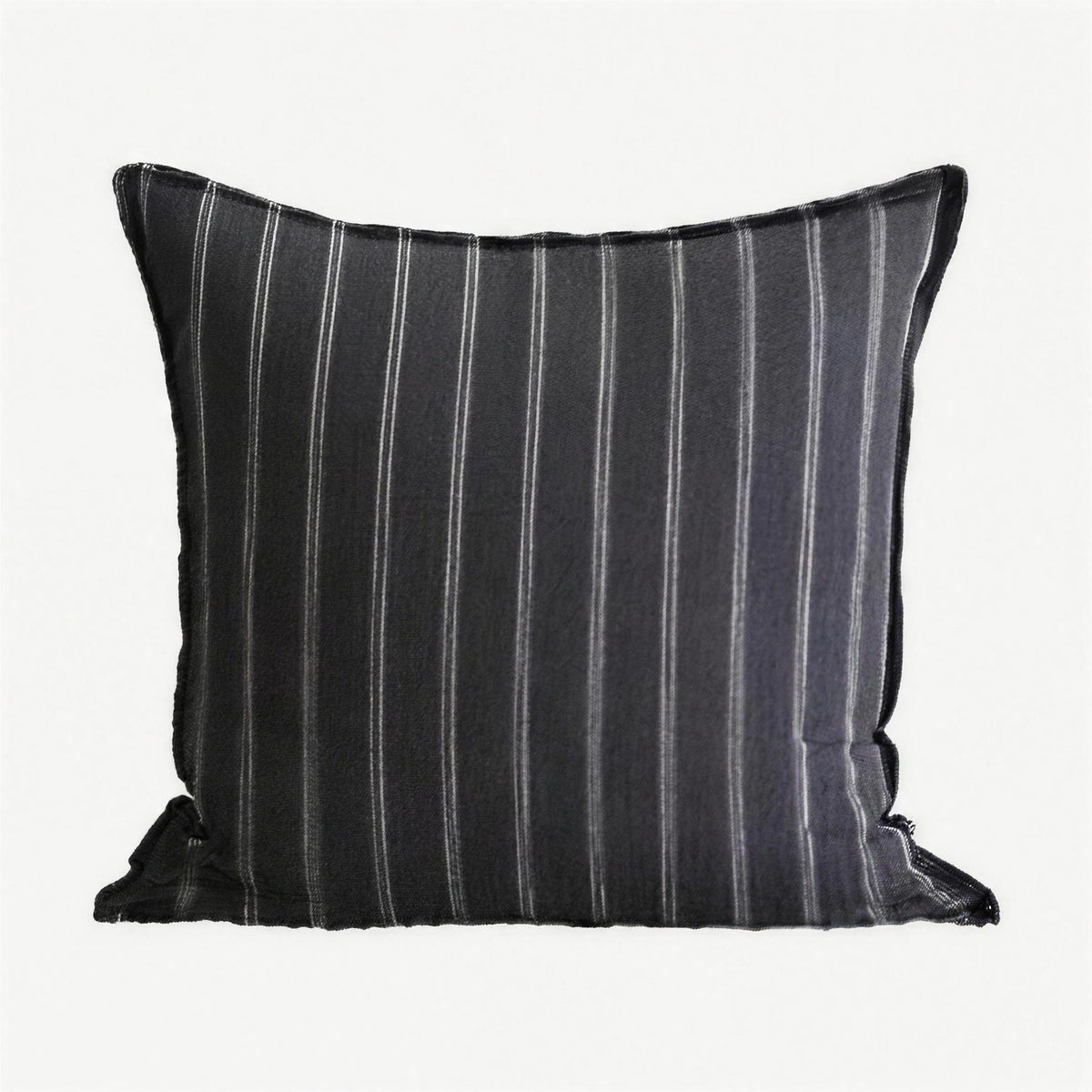 Charcoal Stripe Jacquard Linen Cushion Covers