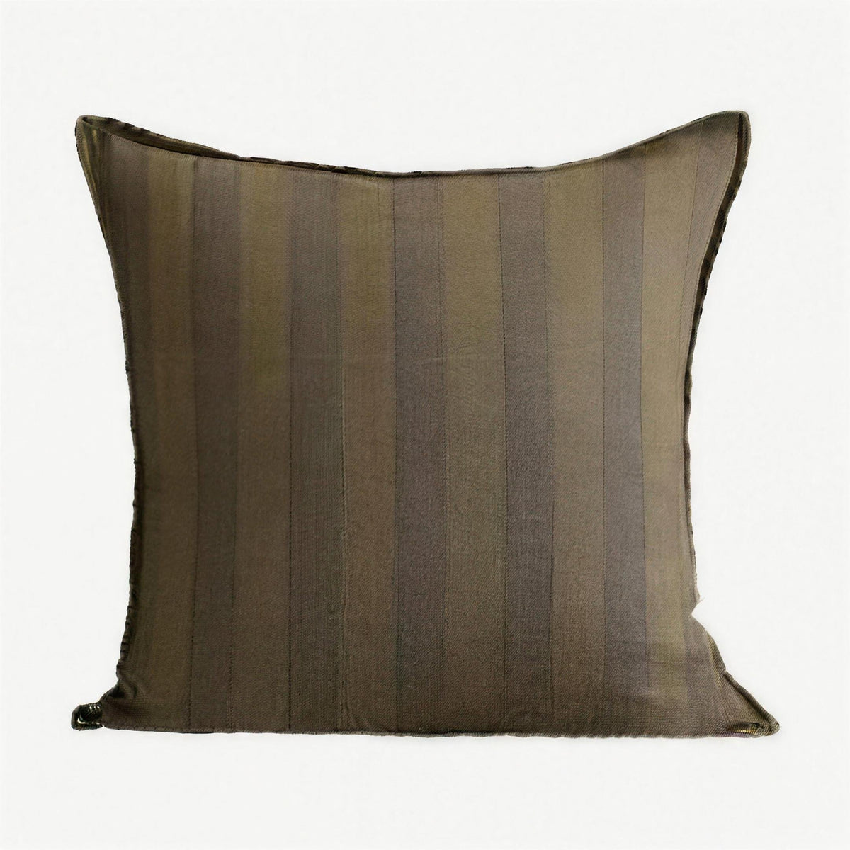Olive Stripe Jacquard Linen Cushion Covers