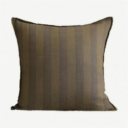 Olive Stripe Jacquard Linen Cushion Covers