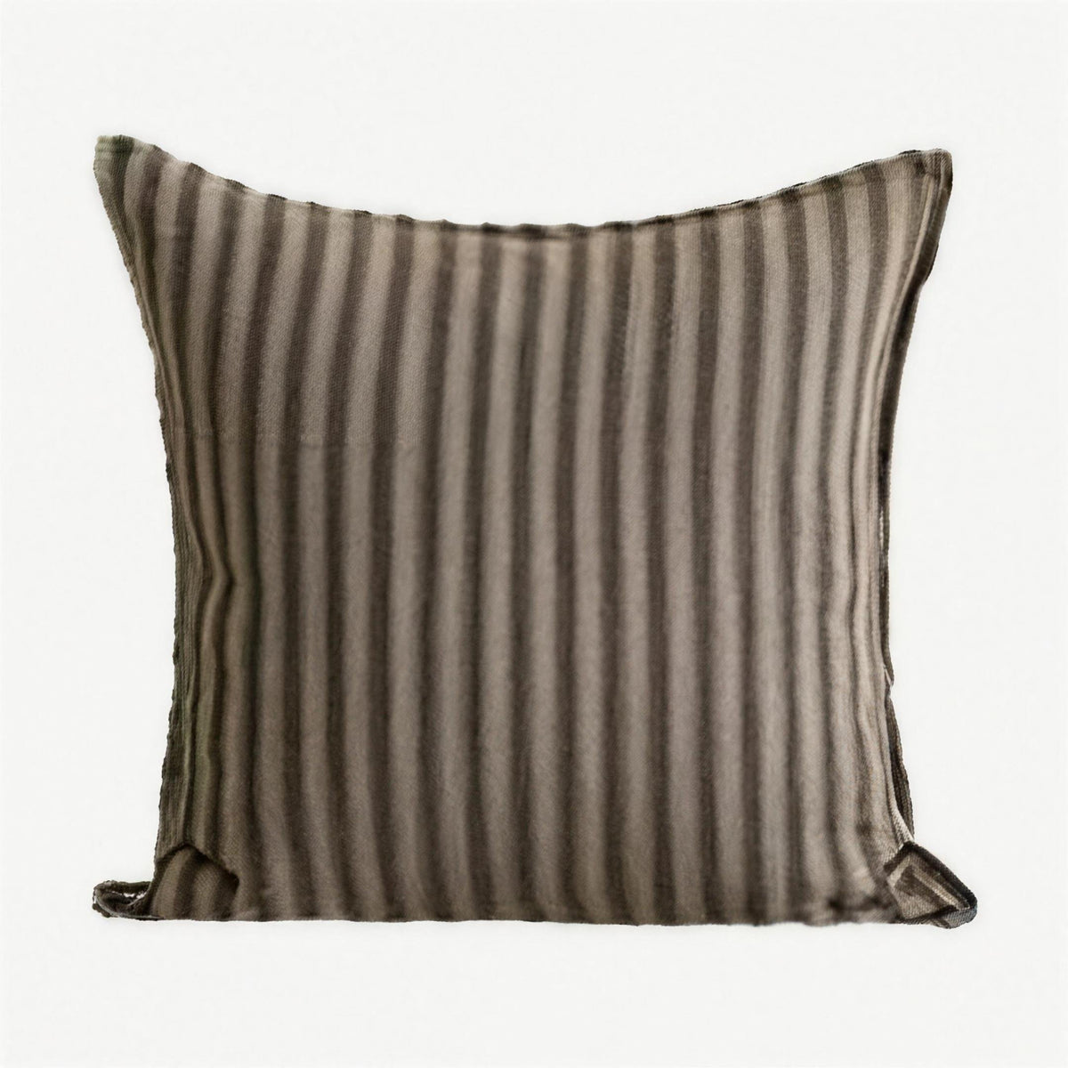 Brown Stripe Jacquard Linen Cushion Covers