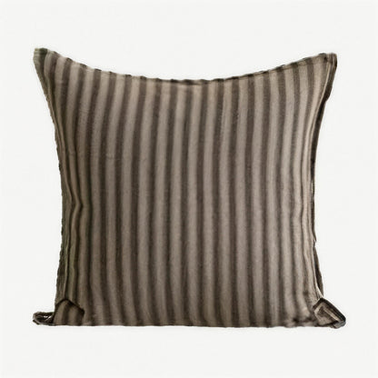 Brown Stripe Jacquard Linen Cushion Covers