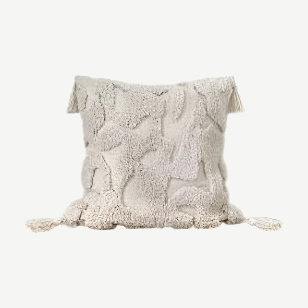 Ivory Leaf Embroidery Linen Cotton Cushion Covers