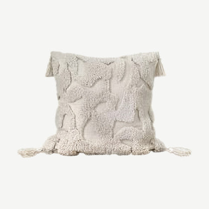 Ivory Leaf Embroidery Linen Cotton Cushion Covers