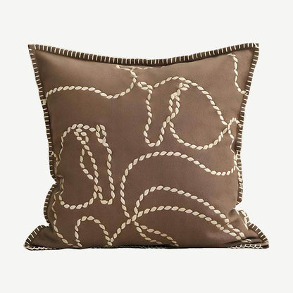 Taupe Floral Embroidery Cushion Covers