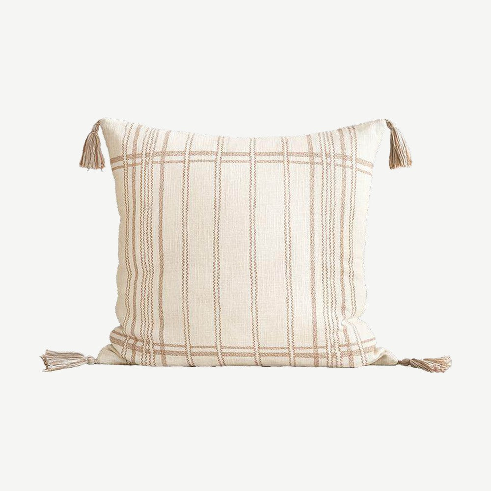 Ivory & Terracotta Stripe Printed Cushion Covers