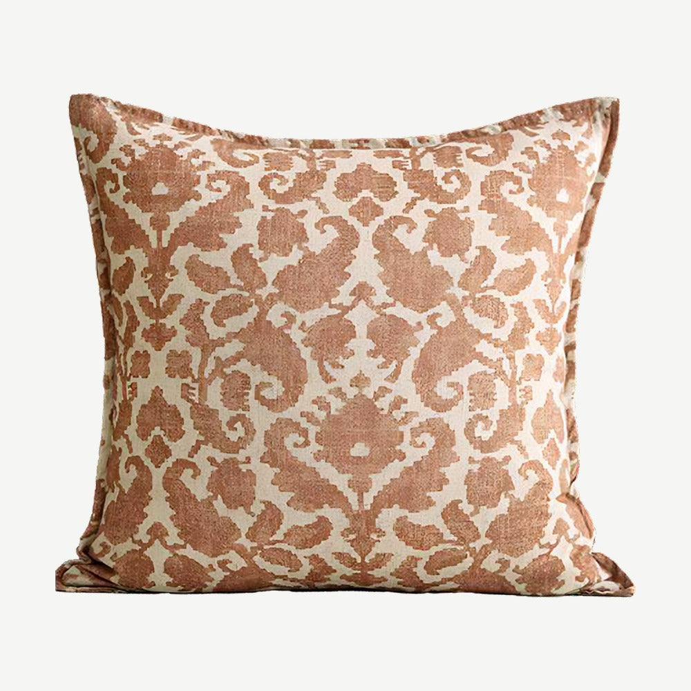 Terracotta Damask Printed Cushion Covers