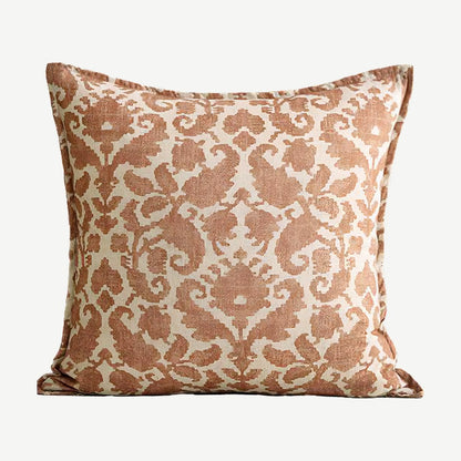 Terracotta Damask Printed Cushion Covers