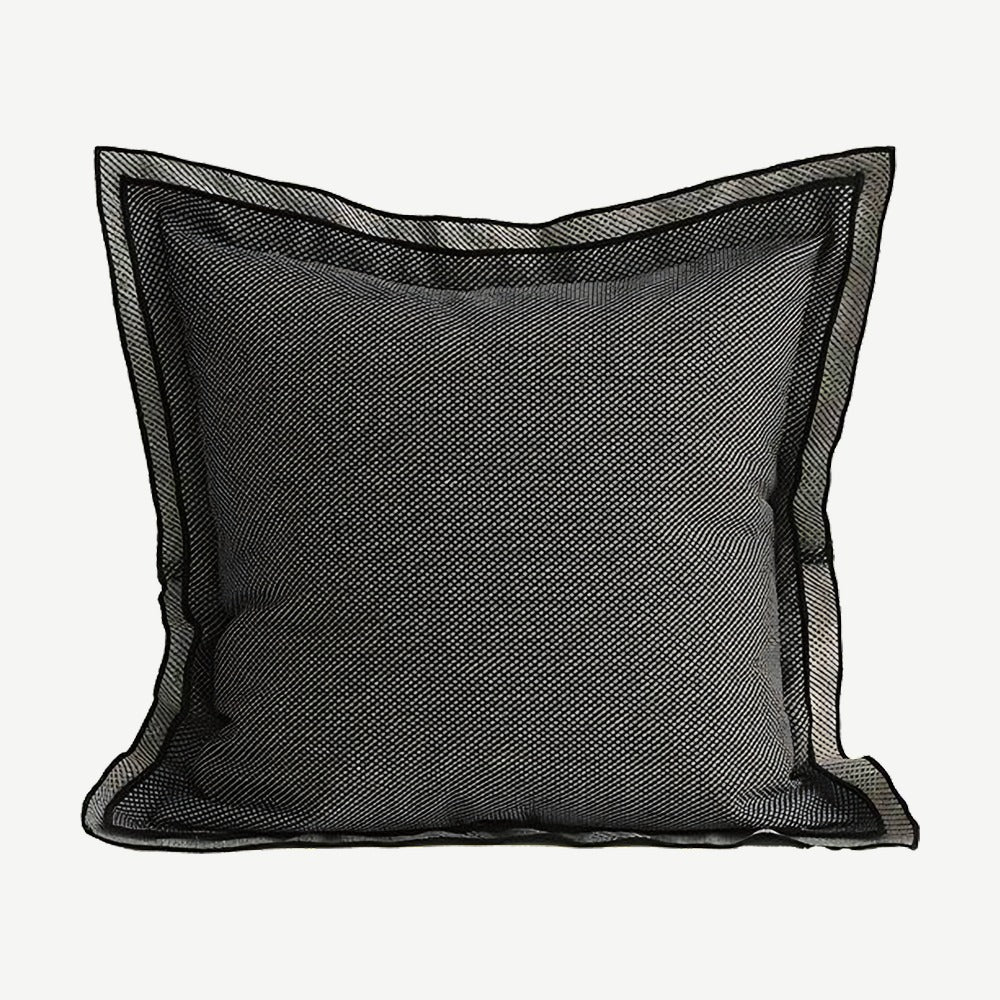 Charcoal Border Jacquard Cushion Covers