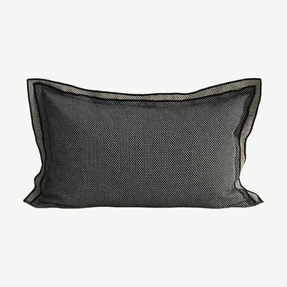 Charcoal Border Jacquard Lumbar Cushion Covers