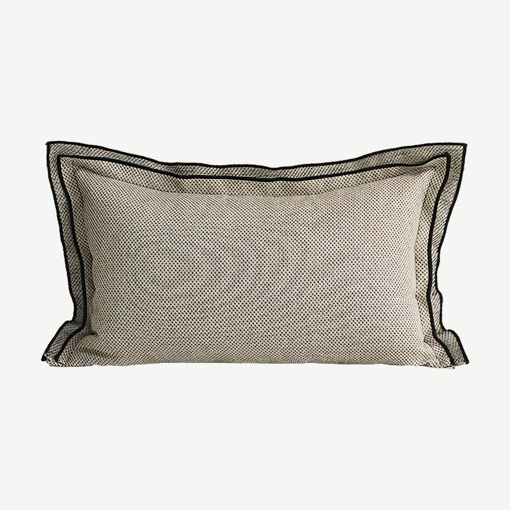 Stone Border Jacquard Lumbar Cushion Covers