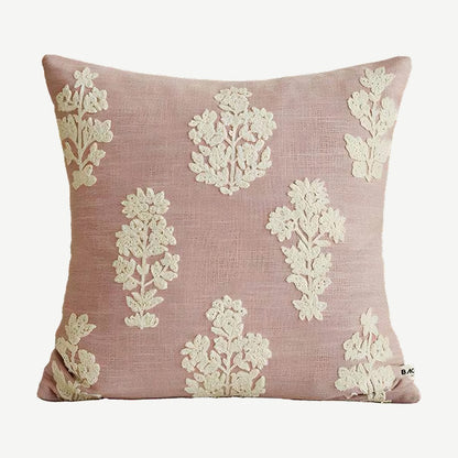 Rose Pink embroidery cushion cover, 50 x 50 cm