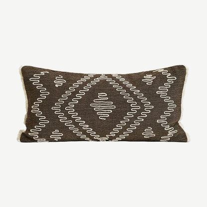 Espresso cord embroidery cushion cover, 30 x 60 cm