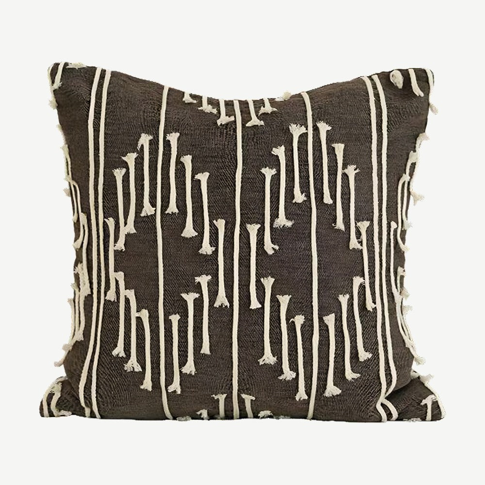 Espresso cord embroidery cushion cover, 50 x 50 cm