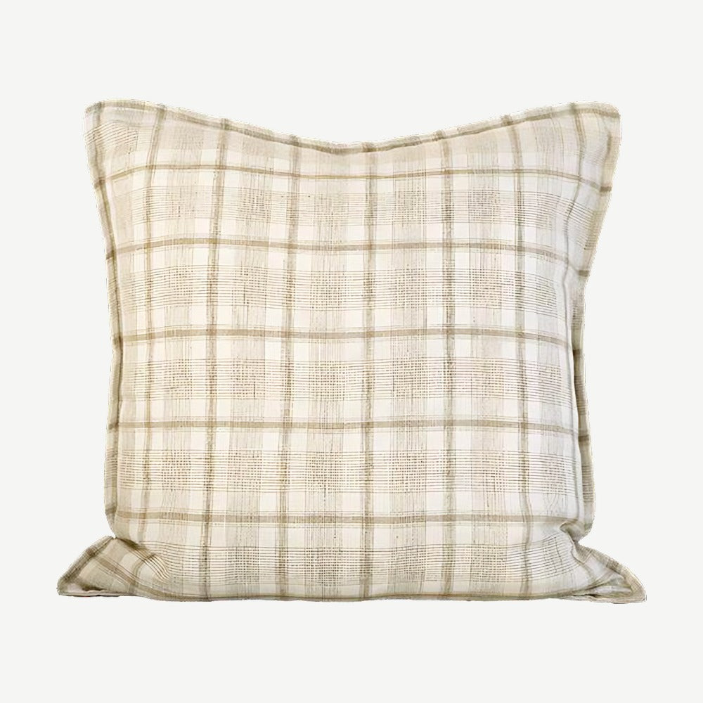 Ivory Check printed cushion cover, 50 x 50 cm
