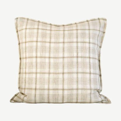 Ivory Check printed cushion cover, 50 x 50 cm