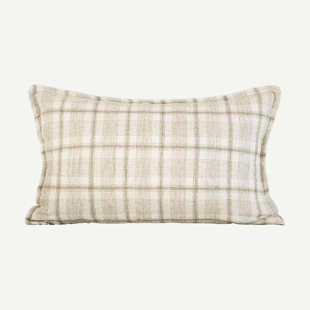 Ivory Check printed cushion cover, 30 x 50 cm