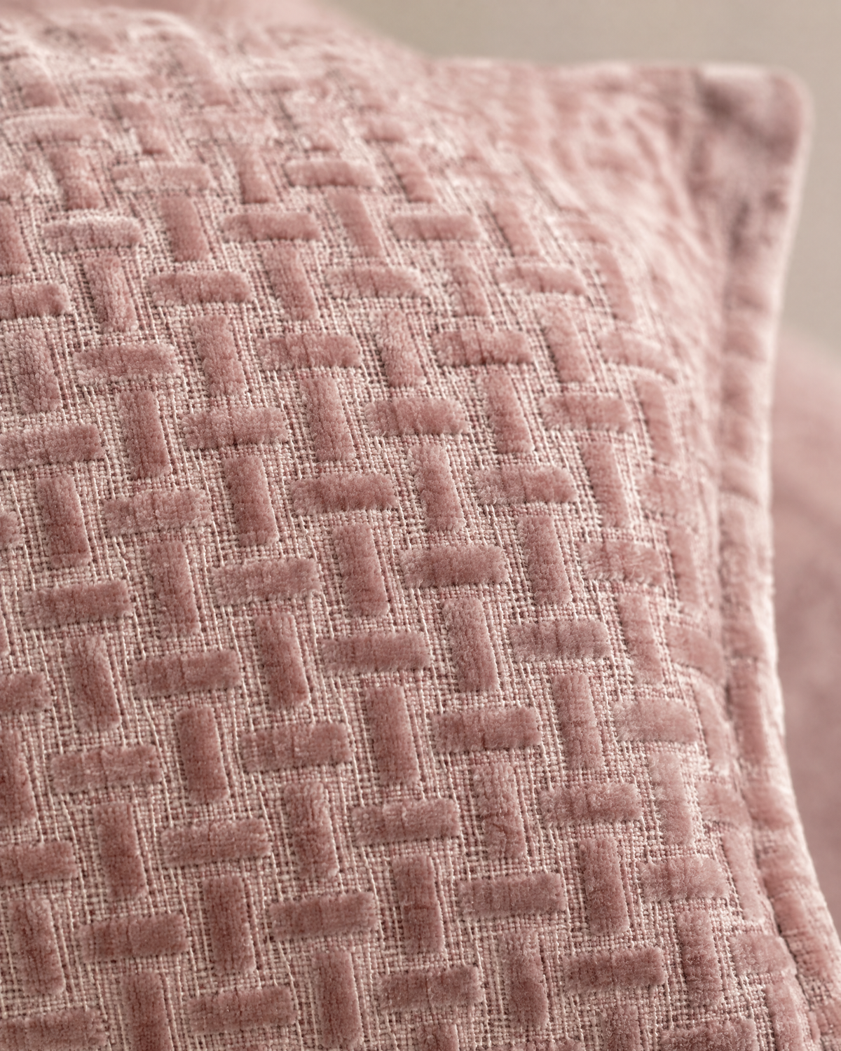 Close-up of rose basketweave jacquard texture