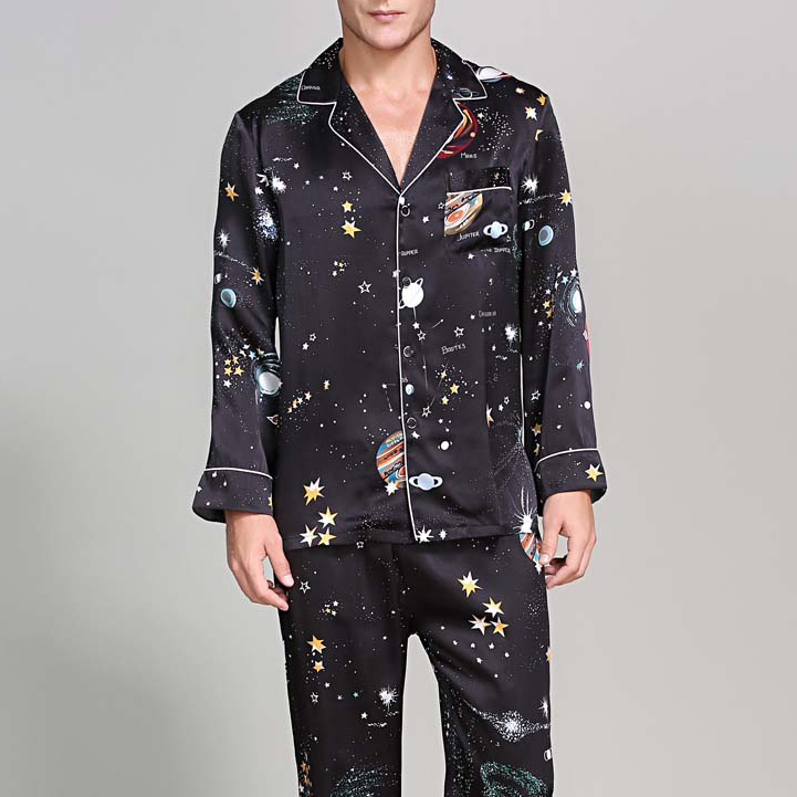 19 momme Dark Matter Long Pyjama Set — Men's