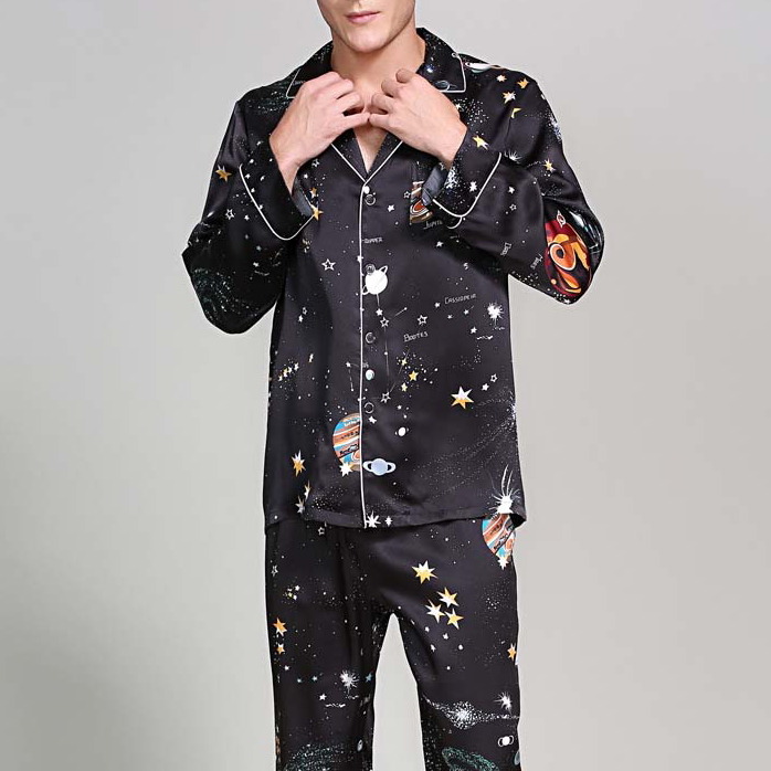 19 momme Dark Matter Long Pyjama Set — Men's