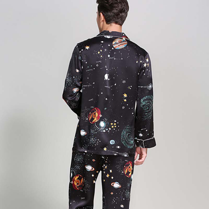 19 momme Dark Matter Long Pyjama Set — Men's
