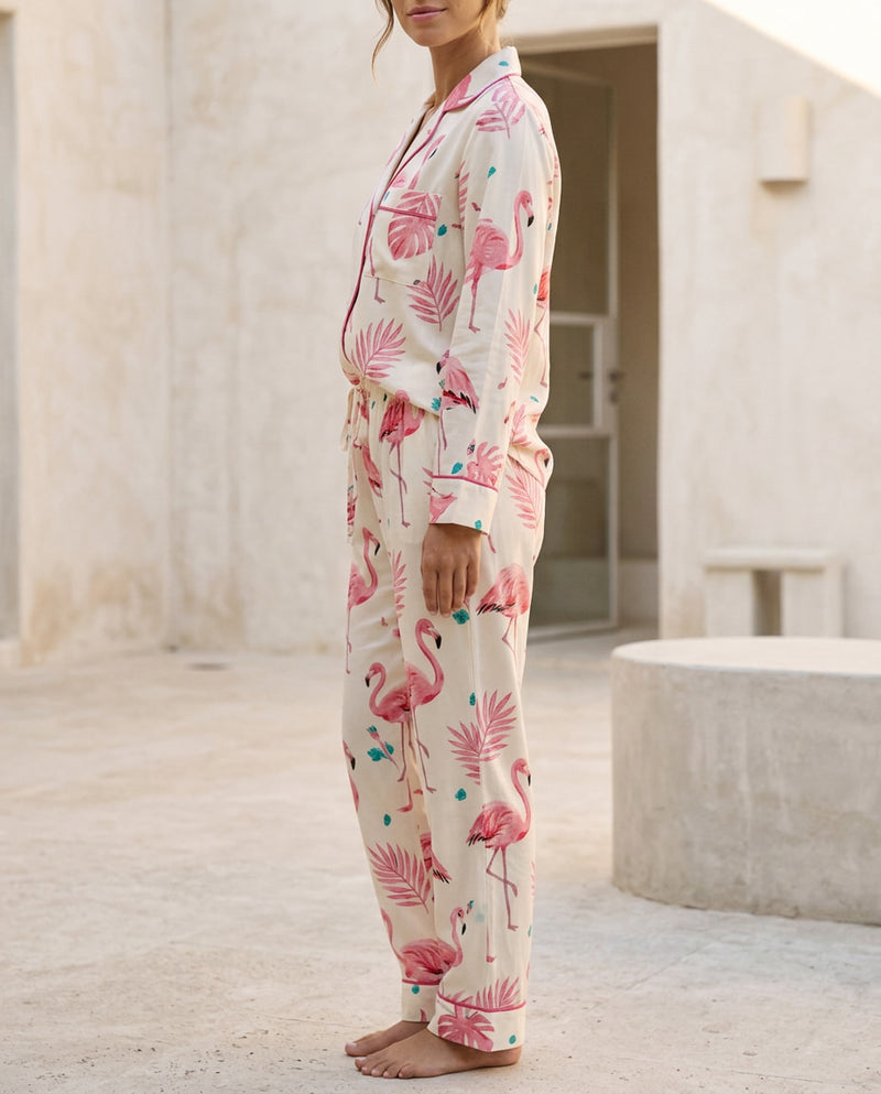 Flamingo Season Long Pyjama Set — Women's