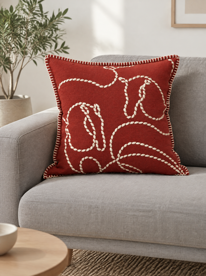 Floral Embroidery Cushion Covers, styled at home