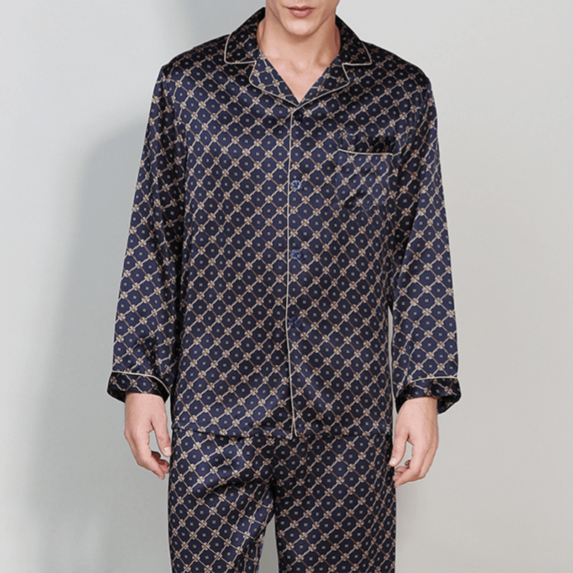 19 momme Geometry Chains Long Pyjama Set — Men's