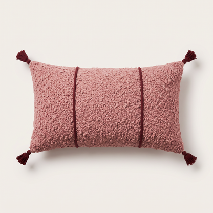 Red Flecked Hand-Woven Lumbar Cushion Cover, 30x50 cm