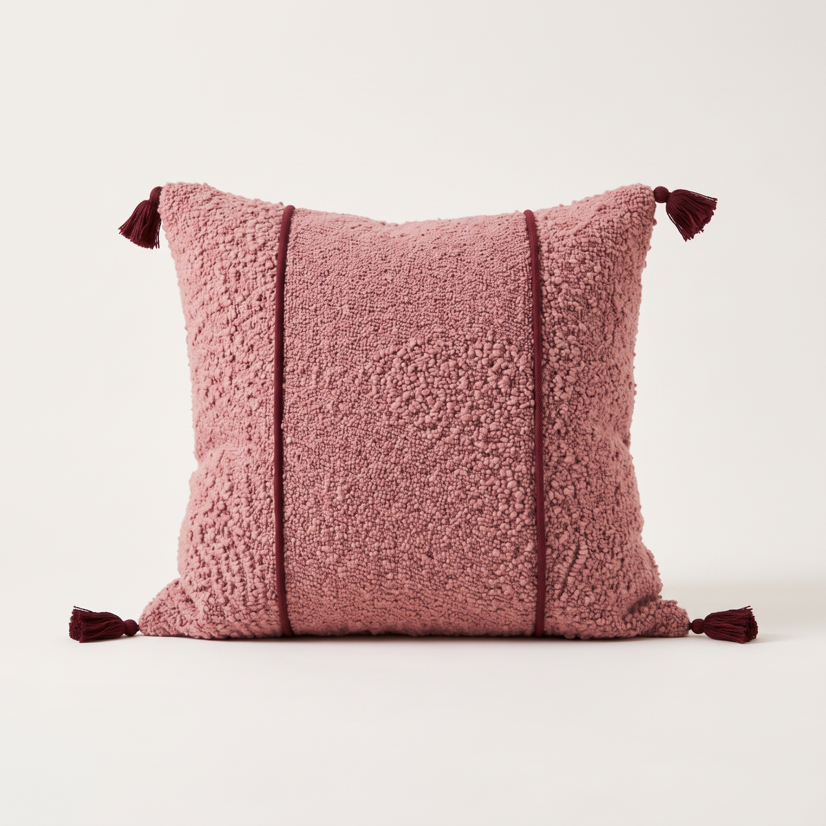 Red Flecked Hand-Woven Cushion Cover, square 45x45 cm