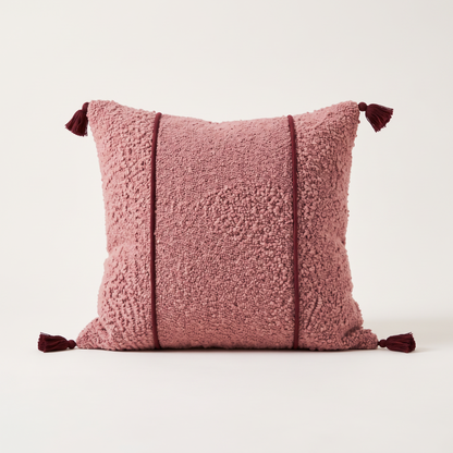 Red Flecked Hand-Woven Cushion Cover, square 45x45 cm