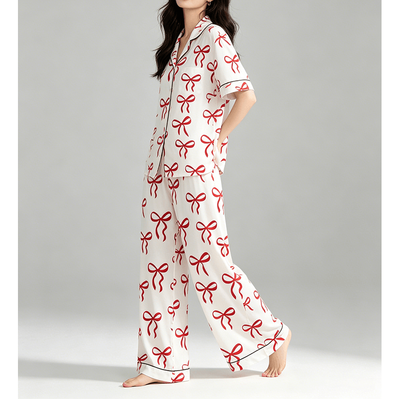 Bowie Red Long Pyjama Set — Women's
